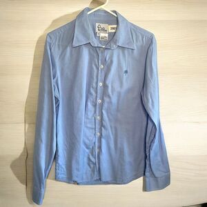 Lilly Pulitzer Top Womens 12 Blue Cotton Long Sleeve ButtonUp Blouse Dress Shirt